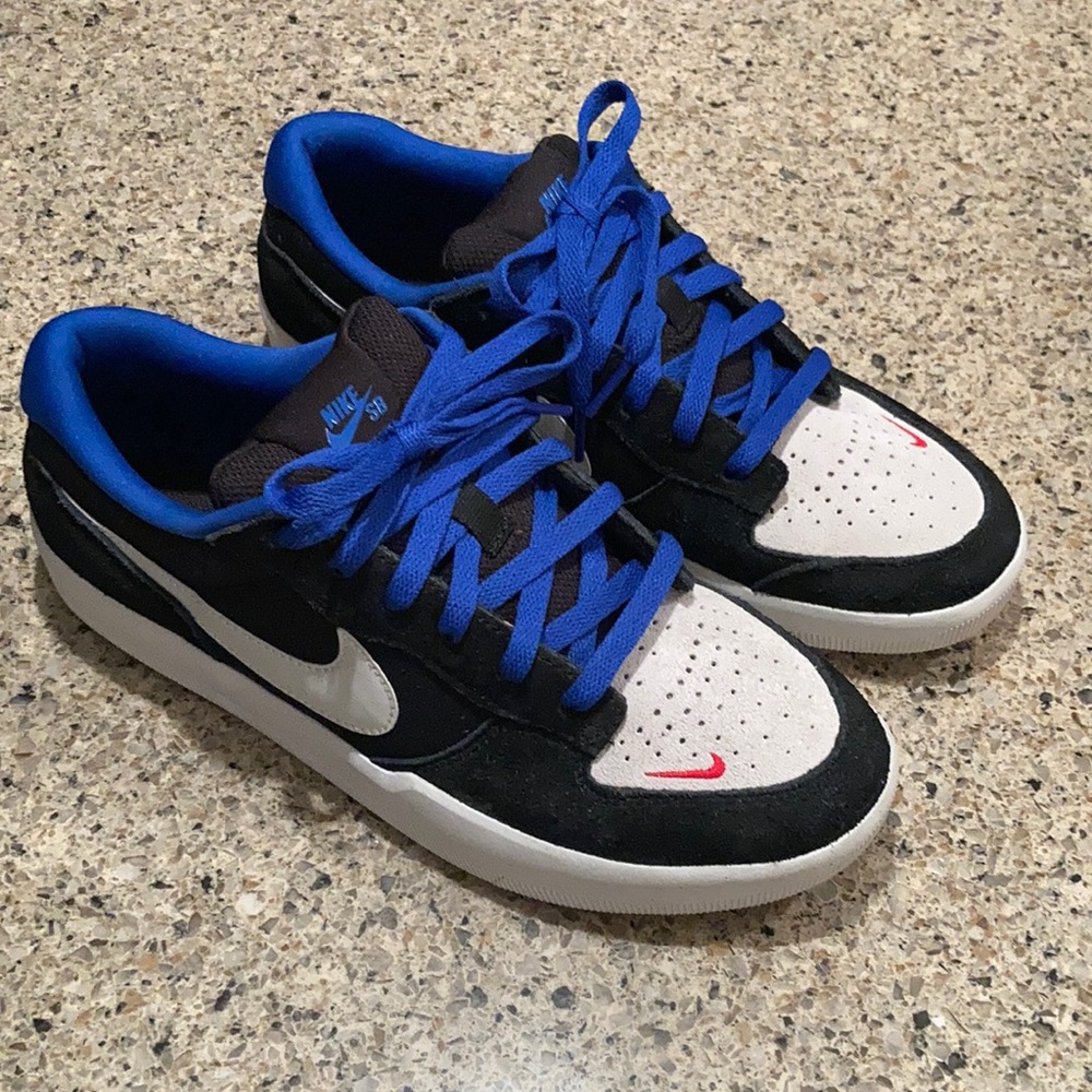 Nike SB Force 58 Black Photon Dust Sport Royal CZ2959002 Size 8.5 - Picture 1 of 11